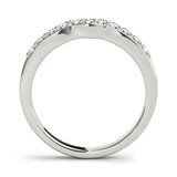 Prong in Channel Curved Half Eternity Ring in Gold & Platinum