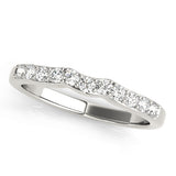 Prong in Channel Curved Half Eternity Ring in Gold & Platinum