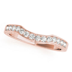 Curved Bands Half Eternity Ring in Gold & Platinum