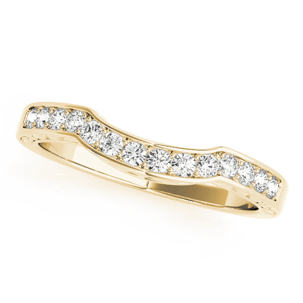 Curved Bands Half Eternity Ring in Gold & Platinum