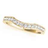 Curved Bands Half Eternity Ring in Gold & Platinum