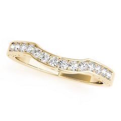 Curved Bands Half Eternity Ring in Gold & Platinum