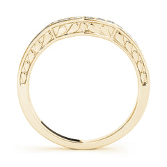 Curved Bands Half Eternity Ring in Gold & Platinum