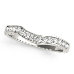 Curved Bands Half Eternity Ring in Gold & Platinum