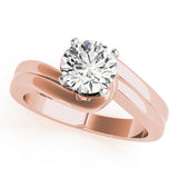 Dazzling Solitaires Round Diamond Engagement Ring — 9K/18K Gold & Platinum