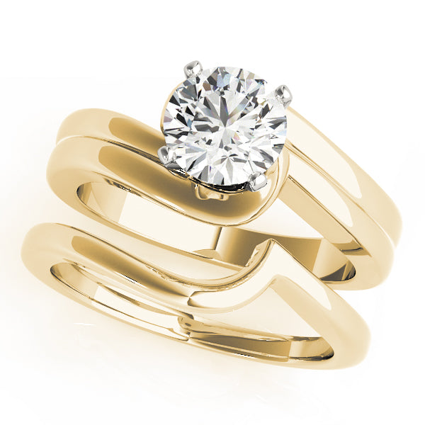 Dazzling Solitaires Round Diamond Engagement Ring — 9K/18K Gold & Platinum