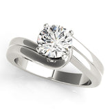 Dazzling Solitaires Round Diamond Engagement Ring — 9K/18K Gold & Platinum