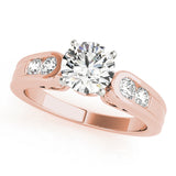 Splendid Channel-Set Round Diamond Engagement Ring — 9K/18K Gold & Platinum