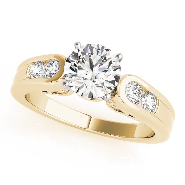 Splendid Channel-Set Round Diamond Engagement Ring — 9K/18K Gold & Platinum