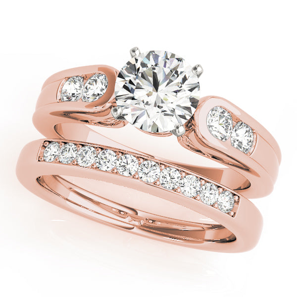 Splendid Channel-Set Round Diamond Engagement Ring — 9K/18K Gold & Platinum