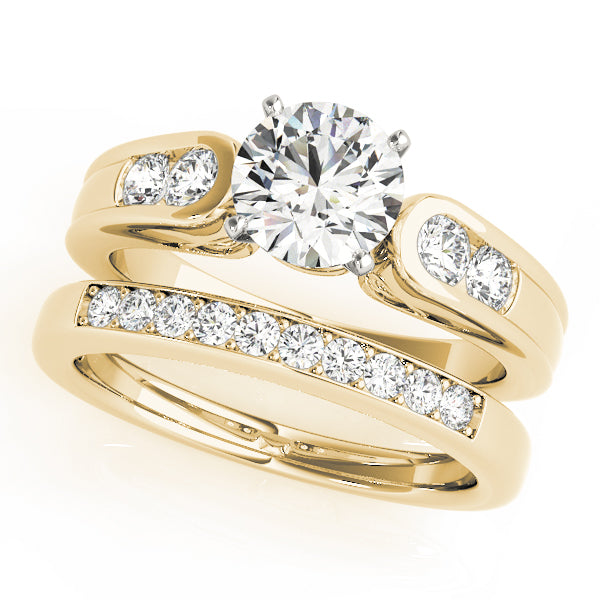 Splendid Channel-Set Round Diamond Engagement Ring — 9K/18K Gold & Platinum