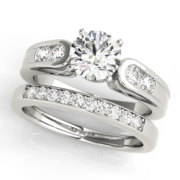 Splendid Channel-Set Round Diamond Engagement Ring — 9K/18K Gold & Platinum