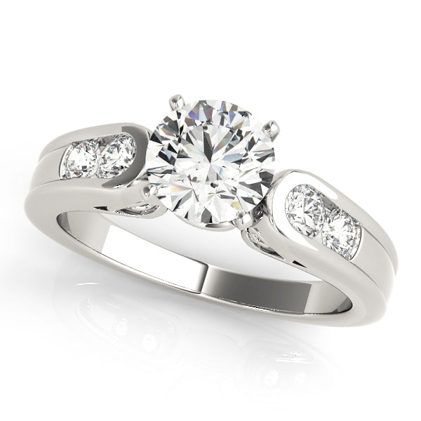 Splendid Channel-Set Round Diamond Engagement Ring — 9K/18K Gold & Platinum