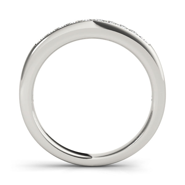 Prong Set Half Eternity Ring in Gold & Platinum
