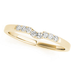 Curved Bands Half Eternity Ring in Gold & Platinum