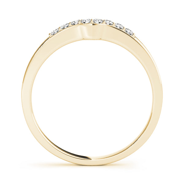 Curved Bands Half Eternity Ring in Gold & Platinum