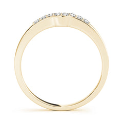 Curved Bands Half Eternity Ring in Gold & Platinum