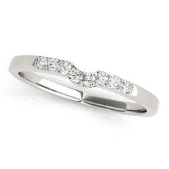 Curved Bands Half Eternity Ring in Gold & Platinum