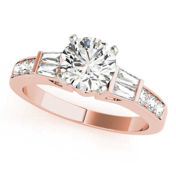 Pristine Fancy Shape Baguette Round Diamond Engagement Ring — 9K/18K Gold & Platinum