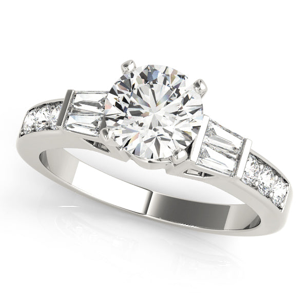Pristine Fancy Shape Baguette Round Diamond Engagement Ring — 9K/18K Gold & Platinum