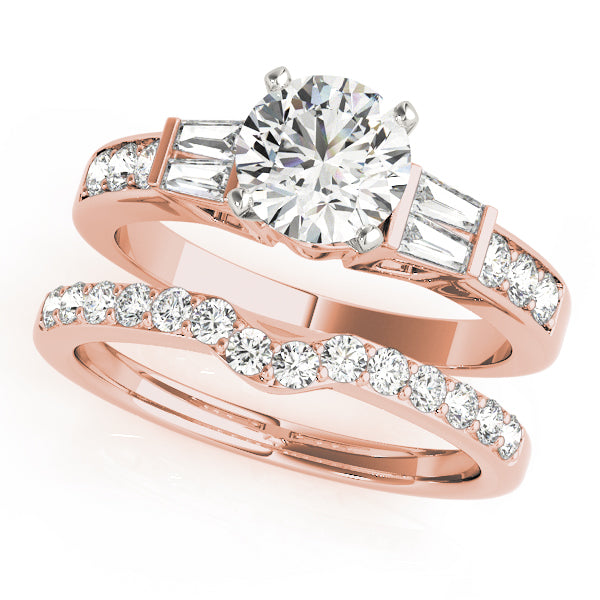 Pristine Fancy Shape Baguette Round Diamond Engagement Ring — 9K/18K Gold & Platinum