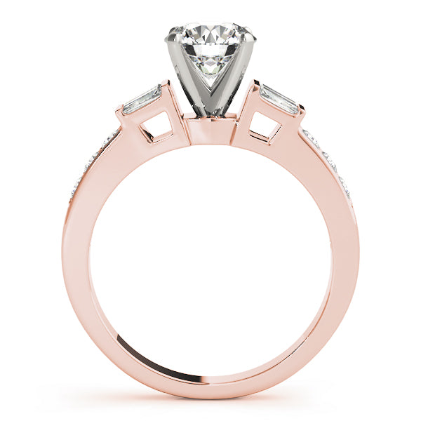 Pristine Fancy Shape Baguette Round Diamond Engagement Ring — 9K/18K Gold & Platinum