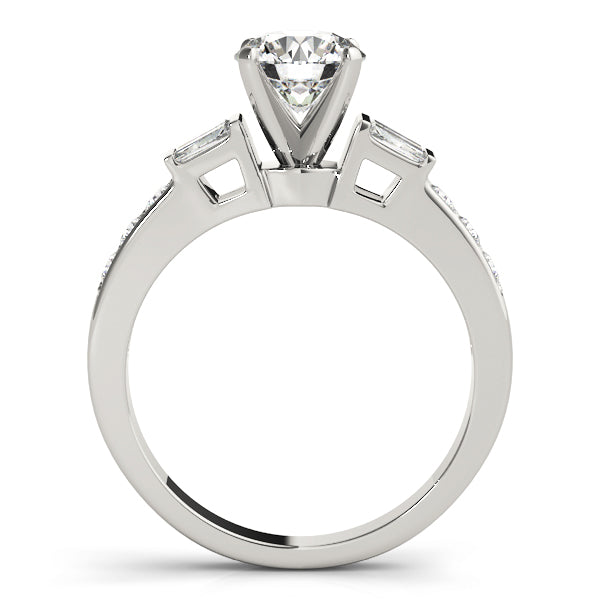 Pristine Fancy Shape Baguette Round Diamond Engagement Ring — 9K/18K Gold & Platinum