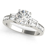Pristine Fancy Shape Baguette Round Diamond Engagement Ring — 9K/18K Gold & Platinum