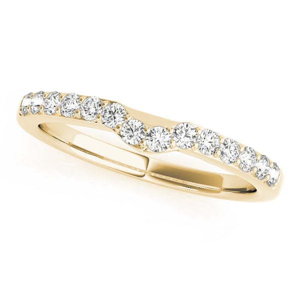 Curved Bands Half Eternity Ring in Gold & Platinum