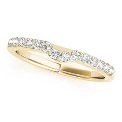 Curved Bands Half Eternity Ring in Gold & Platinum