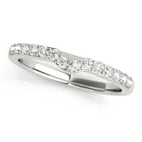 Curved Bands Half Eternity Ring in Gold & Platinum