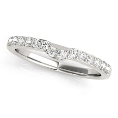 Curved Bands Half Eternity Ring in Gold & Platinum