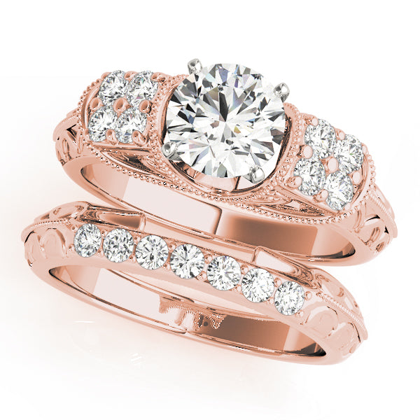 Adored Antique Round Diamond Engagement Ring — 9K/18K Gold & Platinum