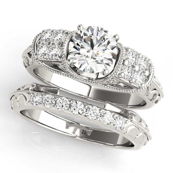 Adored Antique Round Diamond Engagement Ring — 9K/18K Gold & Platinum