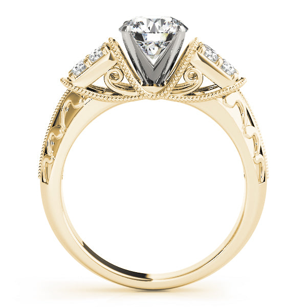 Adored Antique Round Diamond Engagement Ring — 9K/18K Gold & Platinum