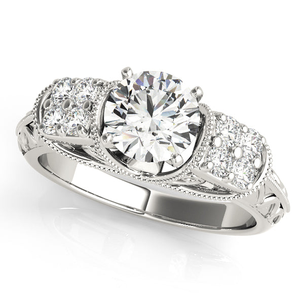 Adored Antique Round Diamond Engagement Ring — 9K/18K Gold & Platinum