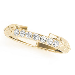 Prong Set Filigree Half Eternity Ring in Gold & Platinum