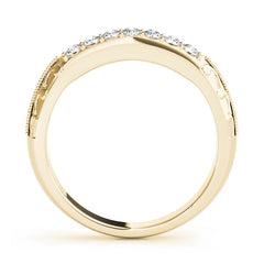 Prong Set Filigree Half Eternity Ring in Gold & Platinum