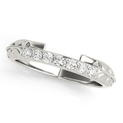 Prong Set Filigree Half Eternity Ring in Gold & Platinum