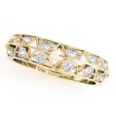 Curved Bands Half Eternity Ring in Gold & Platinum
