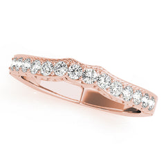 Curved Bands Half Eternity Ring in Gold & Platinum