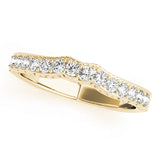 Curved Bands Half Eternity Ring in Gold & Platinum