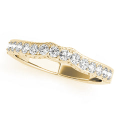 Curved Bands Half Eternity Ring in Gold & Platinum