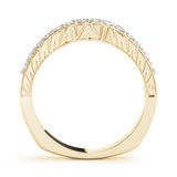 Curved Bands Half Eternity Ring in Gold & Platinum