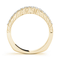 Curved Bands Half Eternity Ring in Gold & Platinum