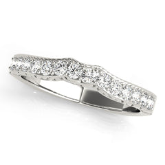 Curved Bands Half Eternity Ring in Gold & Platinum