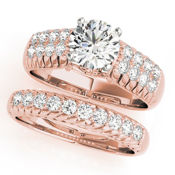 Noble Pave Round Diamond Engagement Ring — 9K/18K Gold & Platinum