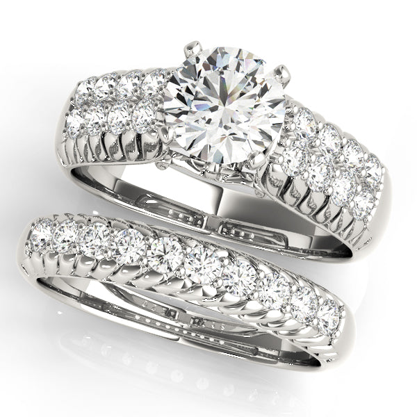 Noble Pave Round Diamond Engagement Ring — 9K/18K Gold & Platinum