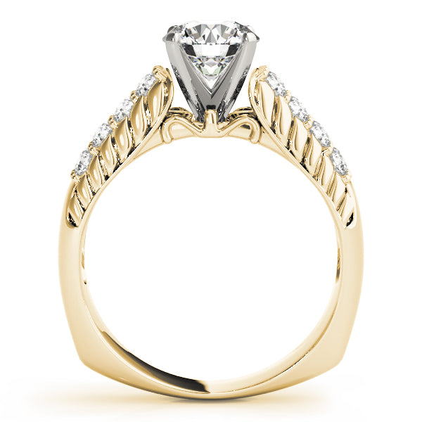 Noble Pave Round Diamond Engagement Ring — 9K/18K Gold & Platinum
