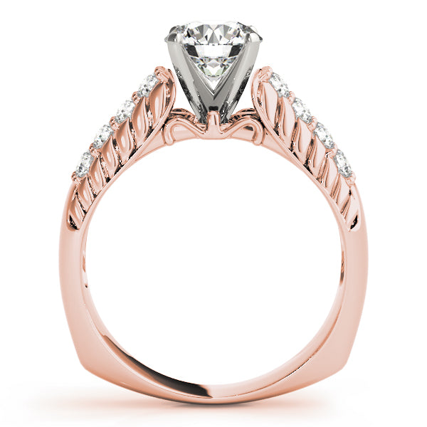 Noble Pave Round Diamond Engagement Ring — 9K/18K Gold & Platinum